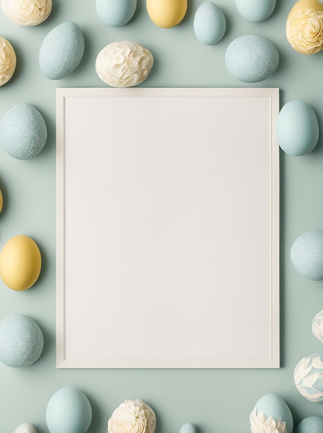 Photo carte de pâques avec des œufs modèle de carte de pâque minimaliste carte de pâques heureuse espace de copie de pâches