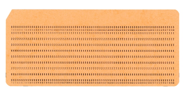 Carte perforée pour la programmation