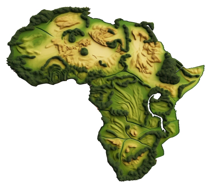 Photo carte de la png en afrique topographie végétation en plein air