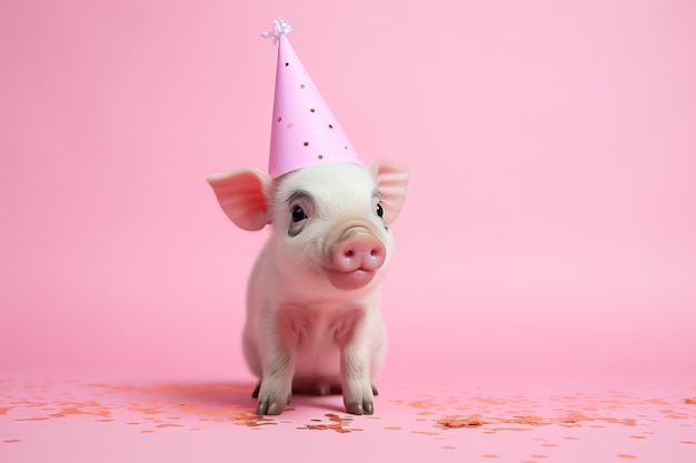 Carte Porcinet d'anniversaire de Cutie de célébration