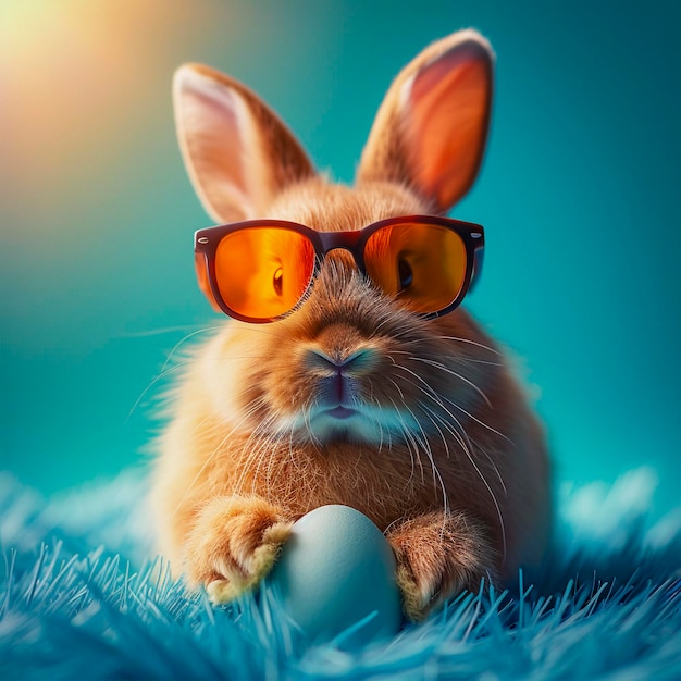La carte postale du lapin de Pâques AI générative