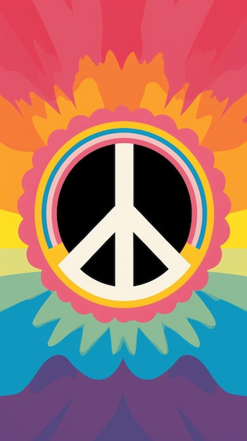 Photo carte postale du mois de la fierté sur le thème de la paix les couleurs de l'arc-en-ciel