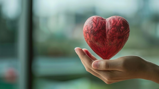 Carte postale de fête pour la Journée mondiale de la santé Cœur dans les mains Journée internationale de la santé Journée des travailleurs médicaux Saint-Valentin