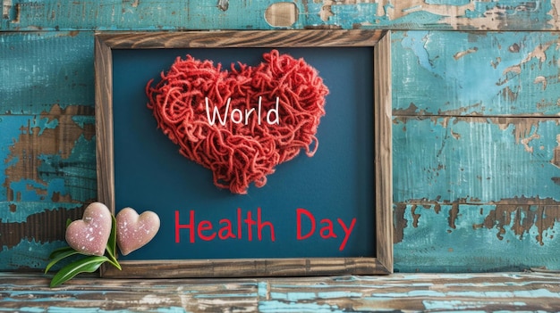Carte postale de fête pour la Journée mondiale de la santé Avec le texte Journée internationale de la santé Journée mondiale des soins de santé Travailleur médical