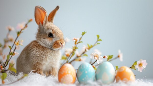 Carte postale avec minimalisme de lapin de Pâques