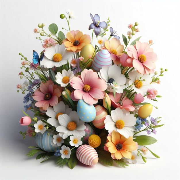 Une carte postale pour la fête du printemps Des fleurs pour la décoration de Pâques