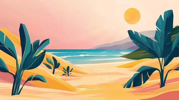 Photo une carte postale pour des vacances à la plage une brochure publicitaire d'une station balnéaire été soleil mer océan