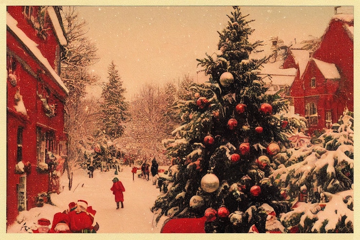 Photo carte postale vintage de noël