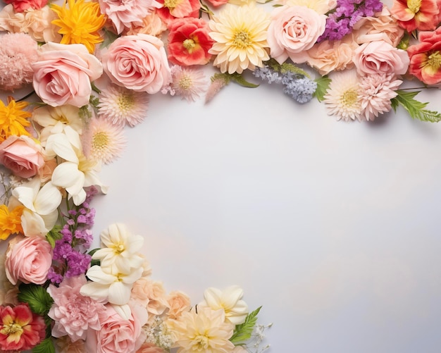 Photo carte pour la fête des mères, la fête internationale de la femme, les fleurs en toile de fond