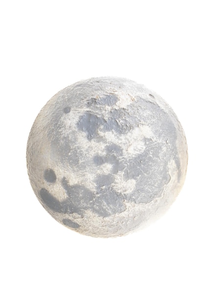 Photo carte en relief de la lune ronde sur fond blanc