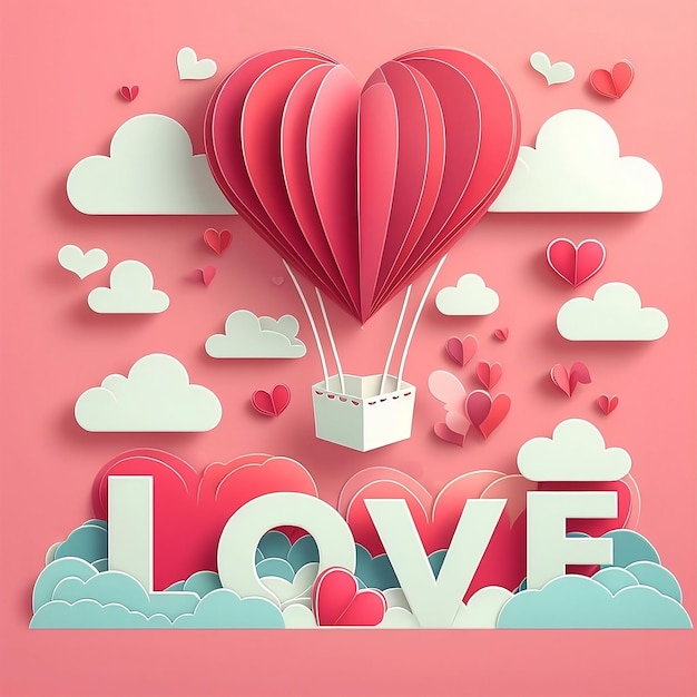 Carte de la Saint-Valentin avec texte d'amour pour les messages sur les réseaux sociaux, les publicités, les flyers, les bannières et les couvertures, le papier peint