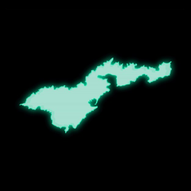 Carte des Samoa américaines ancien écran de terminal d'ordinateur vert sur fond sombre