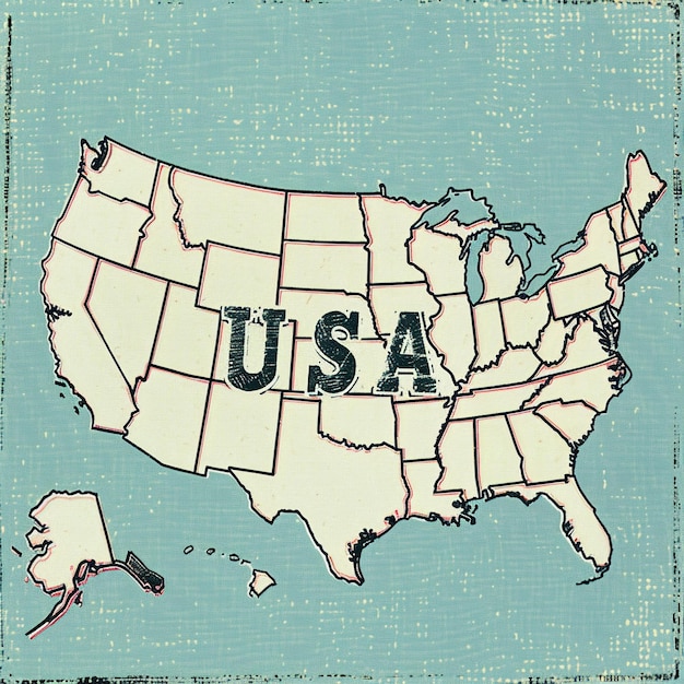 une carte des États-Unis qui dit États-Unis