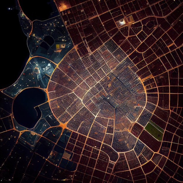 La carte de la ville de moscou la nuit