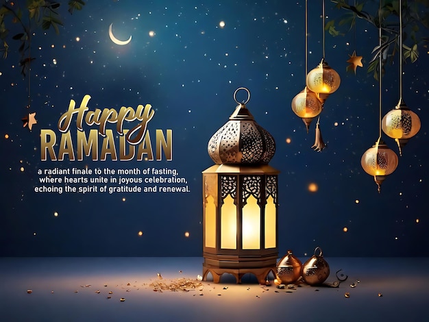 La carte de vœux de l'Aïd Mubarak Ramadan Kareem est une bannière de fête musulmane traditionnelle.