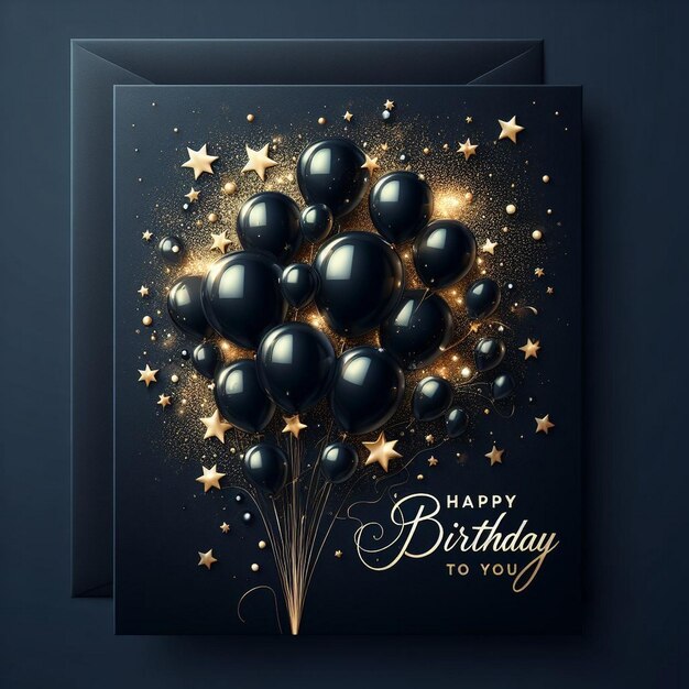 Photo carte de vœux d'anniversaire de style unique carte de vœu d'annivernais à thème noir carte de vengeance d'annversaire nouvelle carte d'anversaire