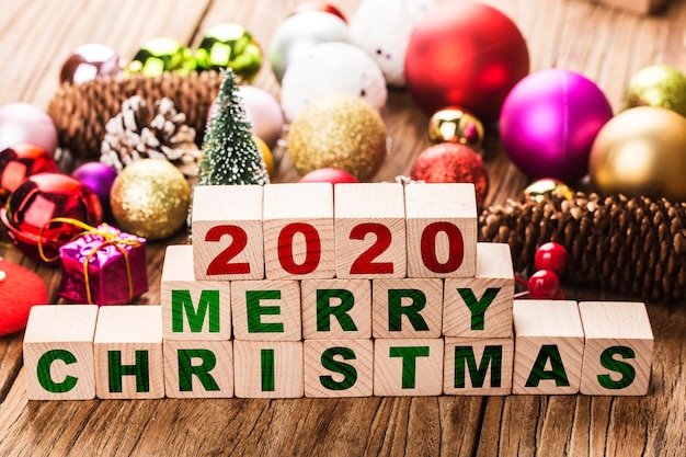 Carte de voeux de bonne année 2020 et joyeux Noël