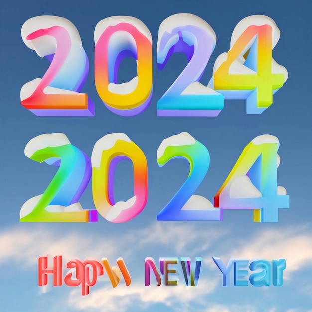 Carte de voeux bonne année 2024 belle bannière web de vacances ou panneau d'affichage