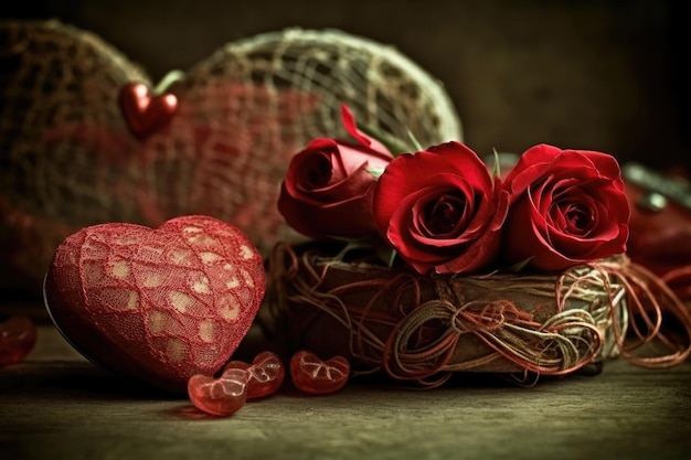 Carte de voeux avec coeur irréaliste pour la Saint-Valentin