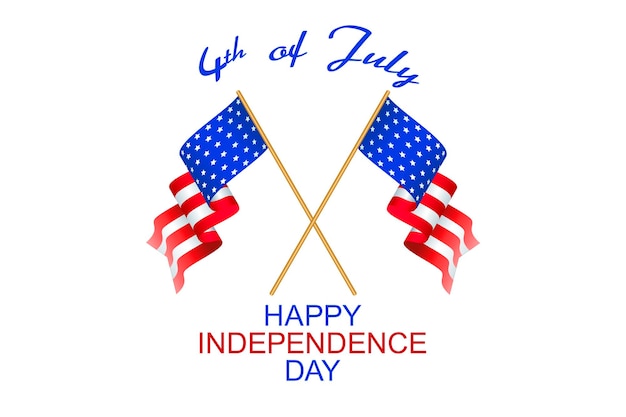 Carte de vœux de la fête de l'indépendance des États-Unis avec le drapeau de l'Amérique