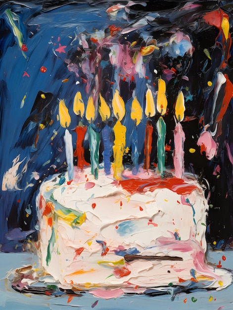 Carte de voeux de gâteau de célébration d'anniversaire