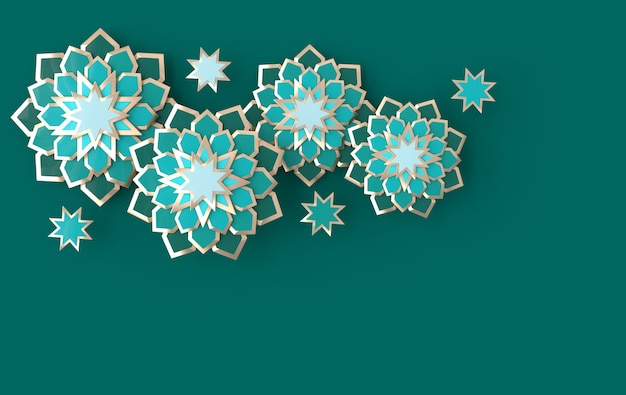 Carte De Voeux Avec Graphique En Papier Arabe Complexe De L'art Géométrique Islamique