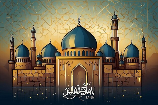 Photo une carte de vœux islamique époustouflante pour l'aïd moubarak