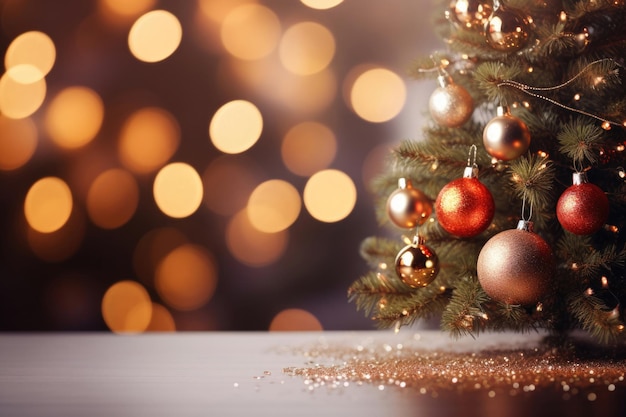 Carte de vœux de Noël avec arbre de Noël et bijoux