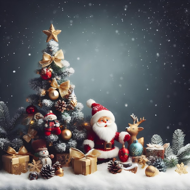 Carte de vœux de Noël Arrière-plan de Noël Année nouvelle Focus sélectif Fêtes