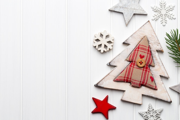 Carte de voeux de Noël avec des décorations rustiques de Noël