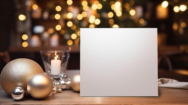 Photo carte de vœux de noël avec un devant vide