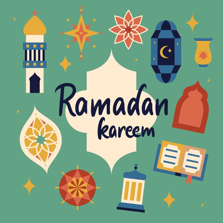 Photo carte de voeux plate ramadan kareem