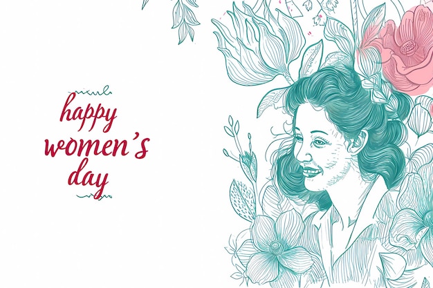 carte de vœux pour la fête de la fête internationale de la femme avec des fleurs