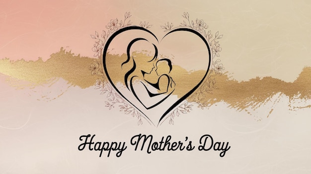 une carte de vœux pour la fête des mères avec un cœur qui dit joyeuse fête des mamans