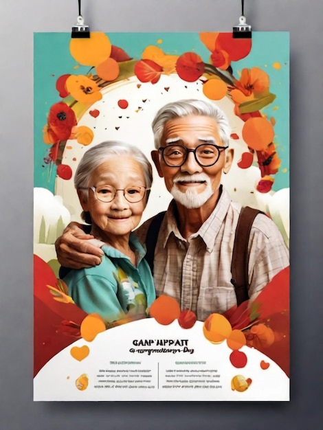 Photo carte de vœux pour le jour des grands-parents affiche banner