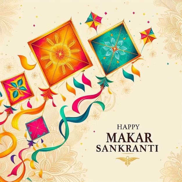 Carte de vœux pour le Makar Sankranti Images de fond du Makar Sankranti