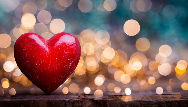 Carte de vœux pour la Saint-Valentin au fond rouge Bokeh