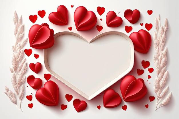 Photo carte de voeux saint valentin abstraite maquette bannière d'amour créatif illustration numérique ai
