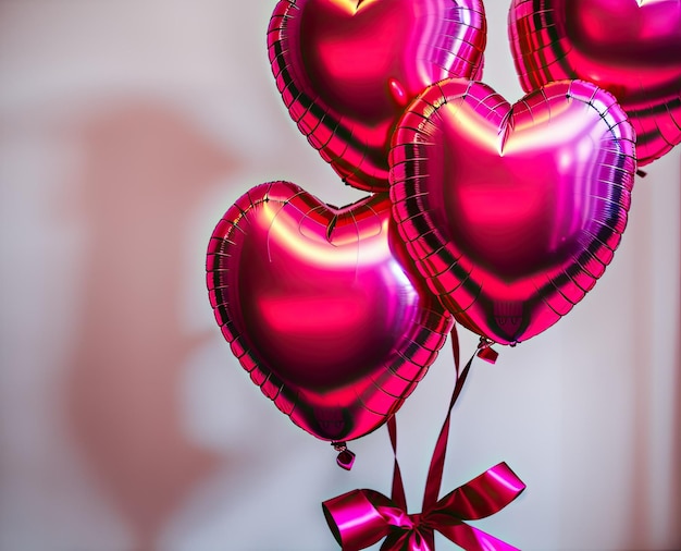 Photo carte de voeux saint valentin avec des coeurs sur une surface blanche