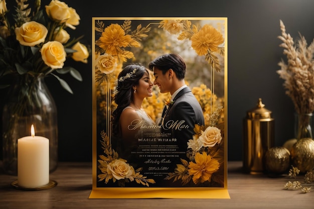 Des cartes d'invitation de mariage romantiques à l'aquarelle florale