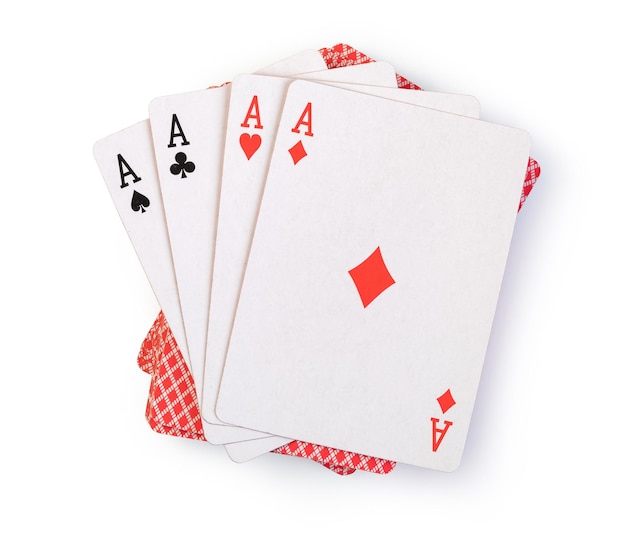 Cartes à jouer sur fond blanc