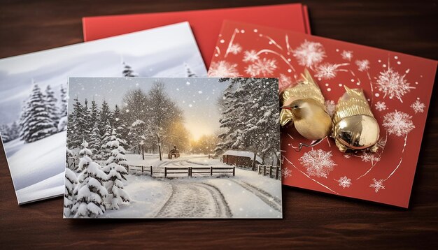 Photo cartes postales créatives de noël et de nouvel an