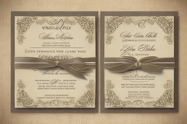 Les cartes de vœux d'invitation de mariage sont d'un style vintage élégant.