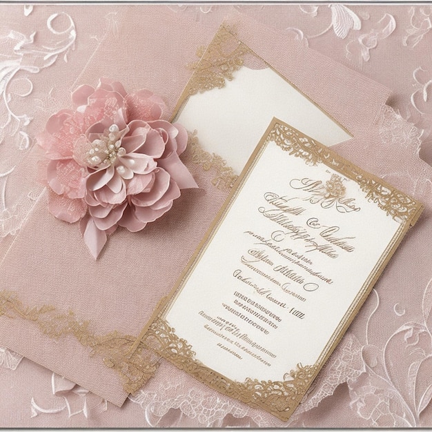 Les cartes de vœux d'invitation de mariage sont d'un style vintage élégant.