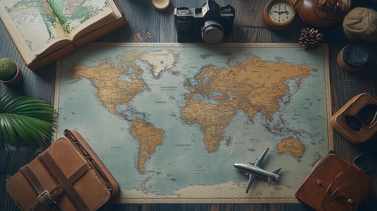 Photo les cartes et les voyages