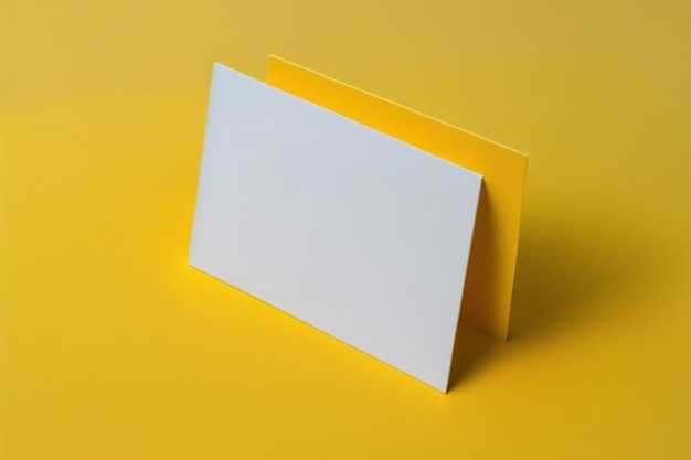 Un carton jaune avec un carton blanc dessus