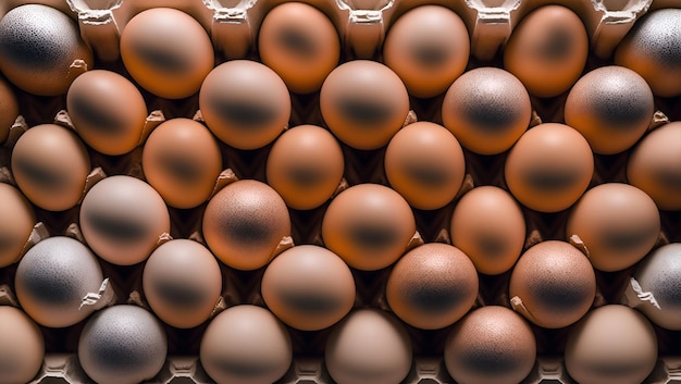 Un carton d'œufs est empilé les uns sur les autres.