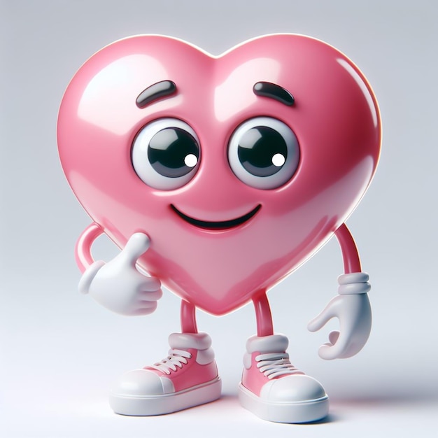 Cartoon de cœur drôle Concept d'amour et de passion Jour de la Saint-Valentin généré par l'IA