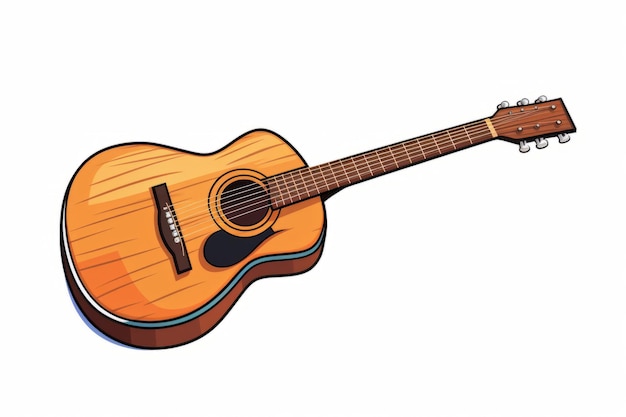 Cartoon de guitare sur fond blanc