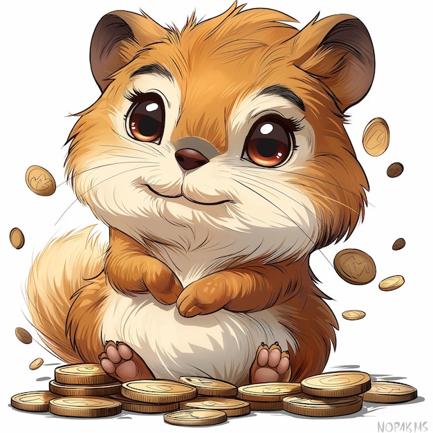 Cartoon de hamster mignon sur un fond blanc Illustration vectorielle